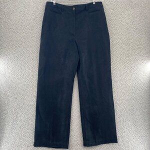 Chicos Pants Womens 2.5 US 14R Black Wide Leg Pockets Brushed Office Career Work